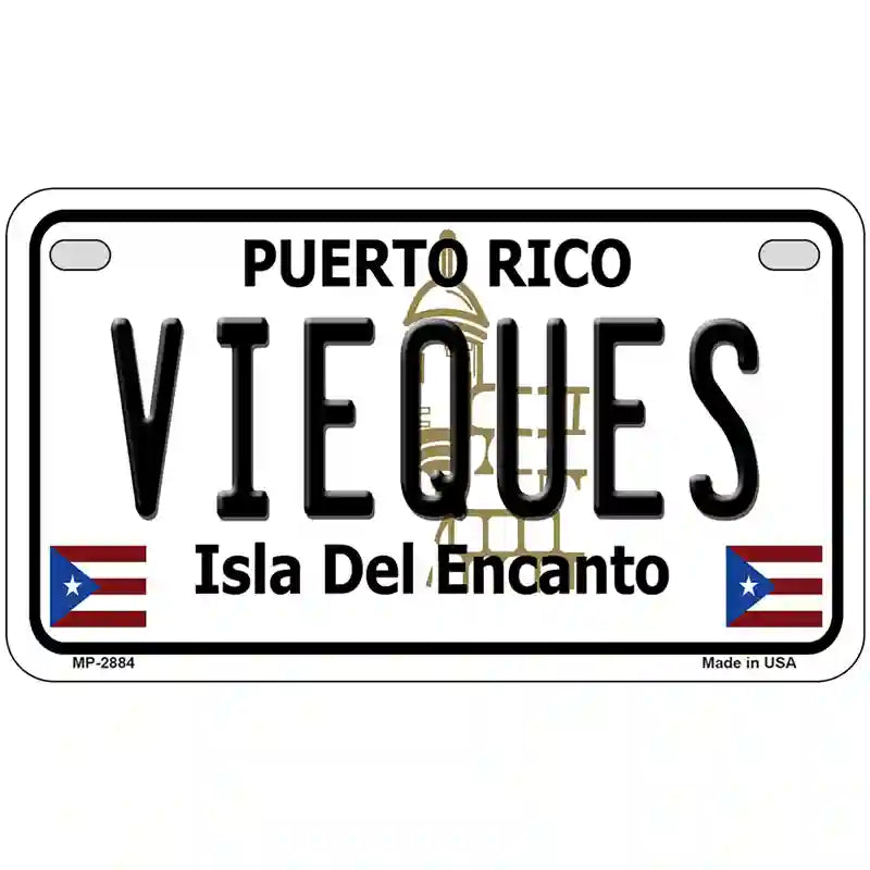 Vieques Puerto Rico Metal Novelty License Plate 7" x 4" (MP)