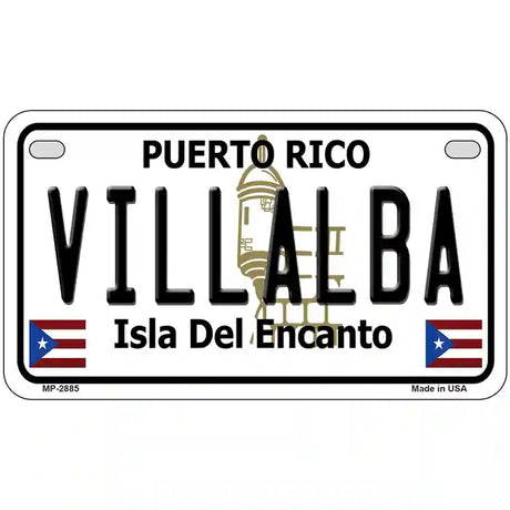 Villalba Puerto Rico Metal Novelty License Plate 7" x 4" (MP)