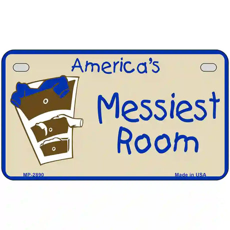 Americas Messiest Room Metal Novelty License Plate 7" x 4" (MP)