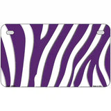 Purple White Zebra Metal Novelty License Plate 7" x 4" (MP)