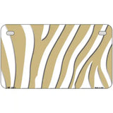 Gold White Zebra Metal Novelty License Plate 7" x 4" (MP)