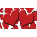 Red White Giraffe Red Centered Hearts Novelty License Plate 7" x 4" (MP)