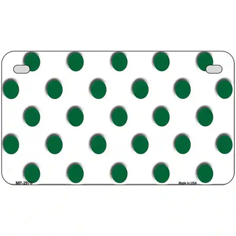 Green White Polka Dot Metal Novelty License Plate 7" x 4" (MP)