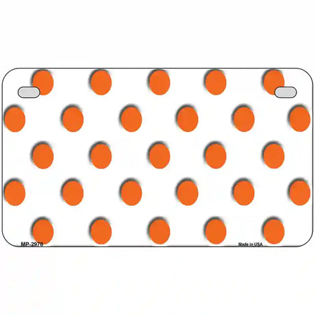 Orange White Polka Dot Metal Novelty License Plate 7" x 4" (MP)