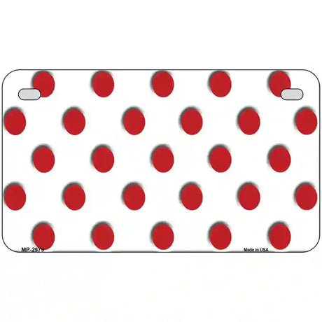 Red White Polka Dot Metal Novelty License Plate 7" x 4" (MP)