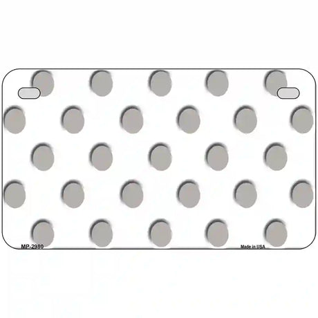 Grey White Polka Dot Metal Novelty License Plate 7" x 4" (MP)