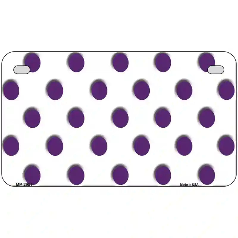 Purple White Polka Dot Metal Novelty License Plate 7" x 4" (MP)