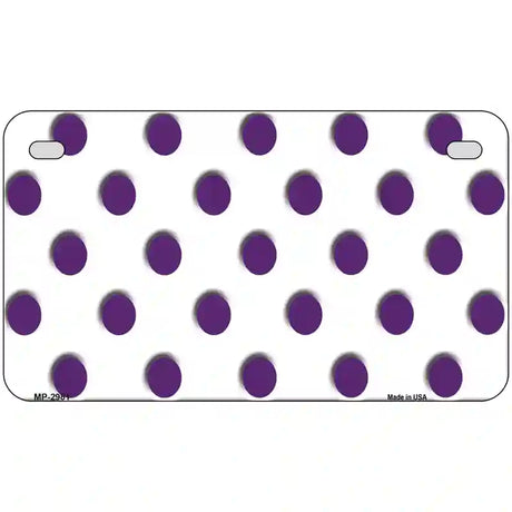 Purple White Polka Dot Metal Novelty License Plate 7" x 4" (MP)