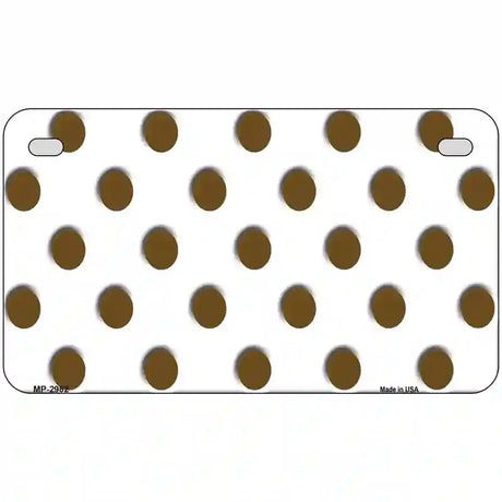 Brown White Polka Dot Metal Novelty License Plate 7" x 4" (MP)