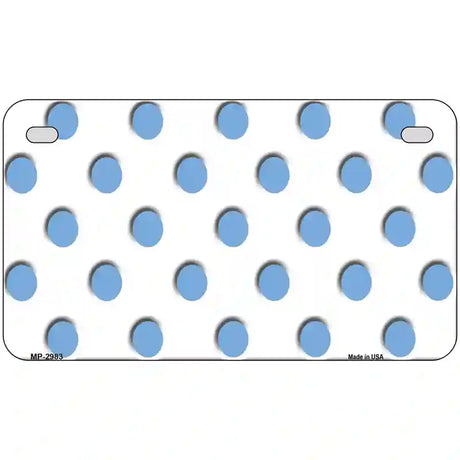 Light Blue White Polka Dot Metal Novelty License Plate 7" x 4" (MP)