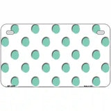 Mint White Polka Dot Metal Novelty License Plate 7" x 4" (MP)