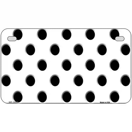 Black White Polka Dot Metal Novelty License Plate 7" x 4" (MP)