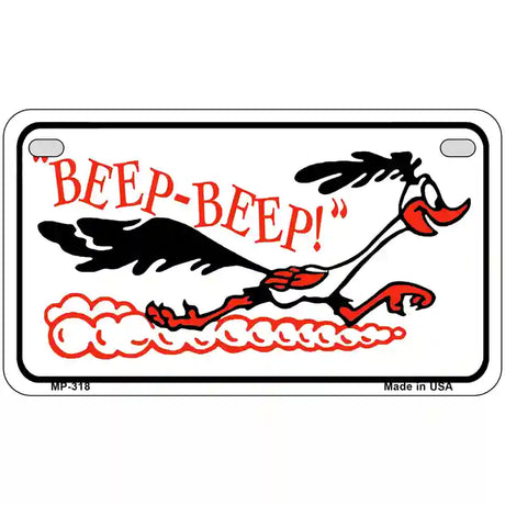 Beep Beep Roadrunner Metal Novelty License Plate 7" x 4" (MP)