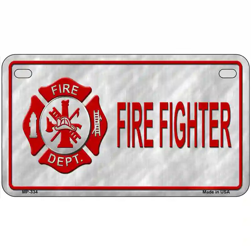 Firefighter Maltese Cross Metal Novelty License Plate 7" x 4" (MP)