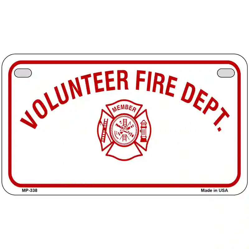 Volunteer Fire Department Metal Novelty License Plate 7" x 4" (MP)