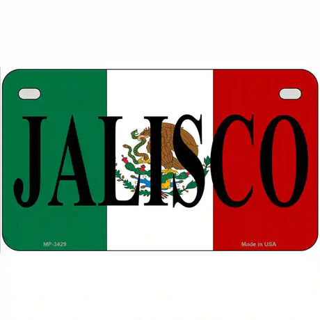 Jalisco on Mexico Flag Metal Novelty License Plate 7" x 4" (MP)