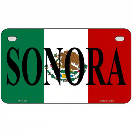 Sonora on Mexico Flag Metal Novelty License Plate 7" x 4" (MP)