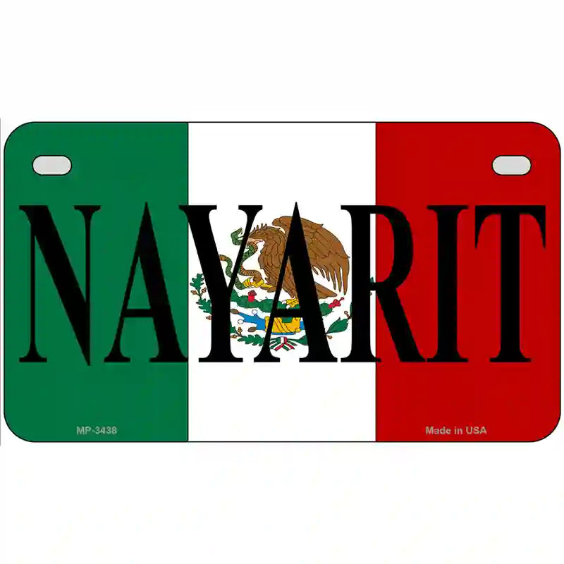 Nayarit on Mexico Flag Metal Novelty License Plate 7" x 4" (MP)