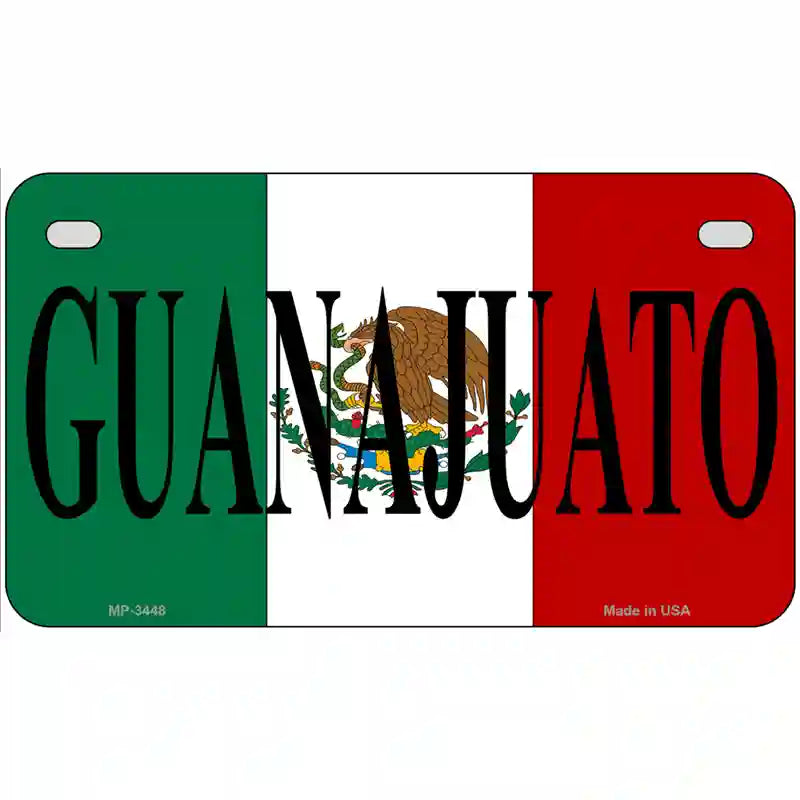 Guanajuato on Mexico Flag Metal Novelty License Plate 7" x 4" (MP)