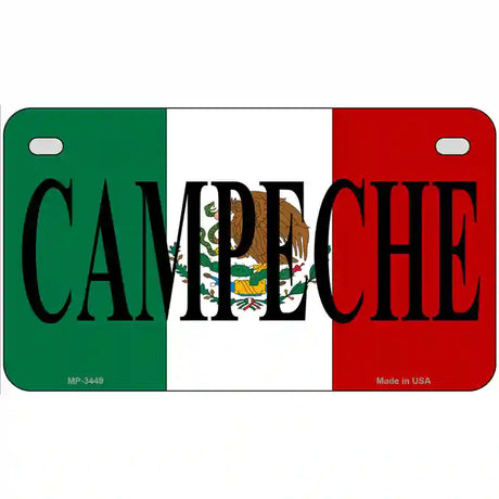 Campeche on Mexico Flag Metal Novelty License Plate 7" x 4" (MP)