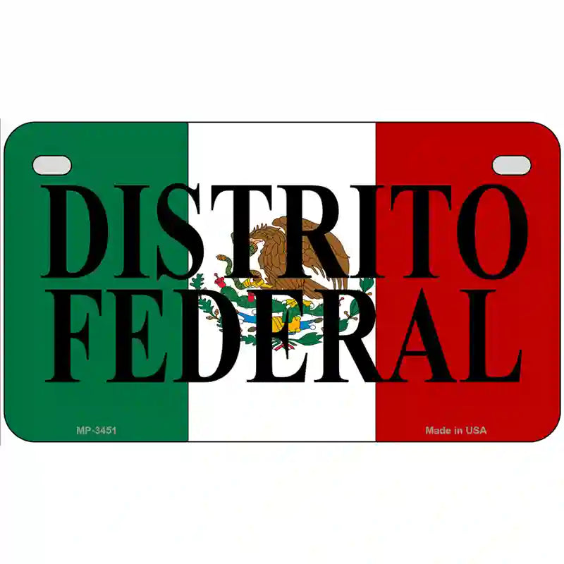 Distrito Federal on Mexico Flag Metal Novelty License Plate 7" x 4" (MP)