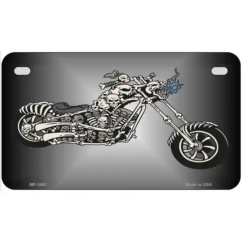 Chopper Skull Metal Novelty License Plate 7" x 4" (MP)