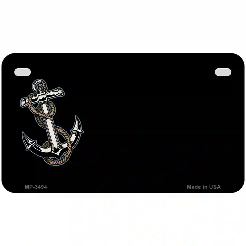 Anchor Offset Metal Novelty License Plate 7" x 4" (MP)