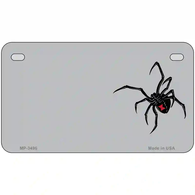 Black Widow Offset Metal Novelty License Plate 7" x 4" (MP)