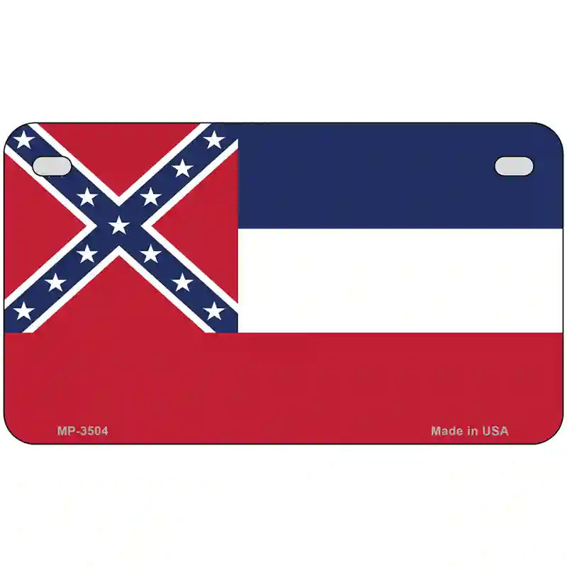 Mississippi Flag Metal Novelty License Plate 7" x 4" (MP)