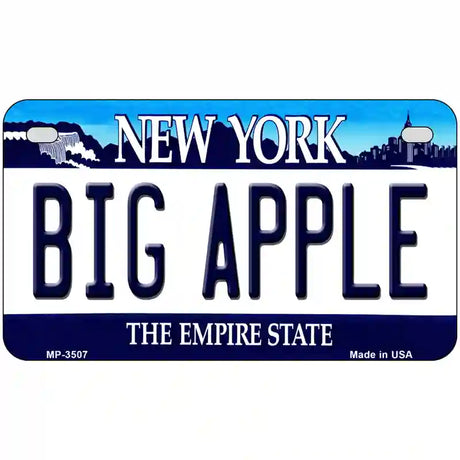 Big Apple New York Novelty Metal License Plate 7" x 4" (MP)