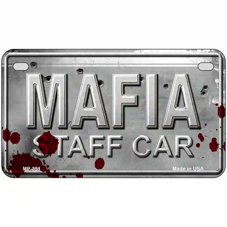 Mafia Staff Car Metal Novelty License Plate 7" x 4" (MP)