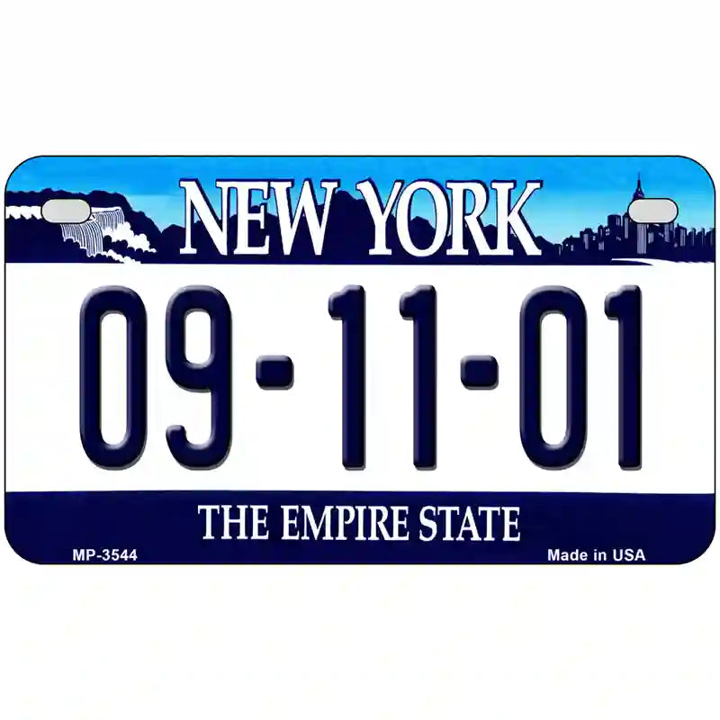 9 11 01 New York Novelty Metal Novelty License Plate 7" x 4" (MP)