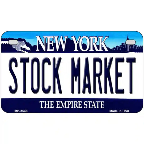 Stock Market New York Novelty Metal License Plate 7" x 4" (MP)