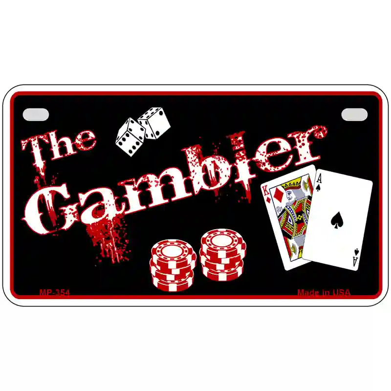 Gambler Metal Novelty License Plate 7" x 4" (MP)