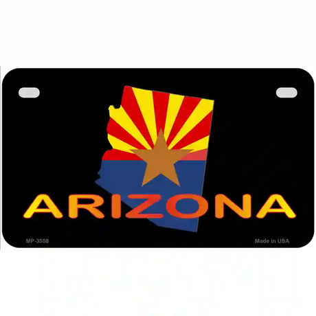 Arizona Flag Filled State Outline Metal Novelty License Plate 7" x 4" (MP)