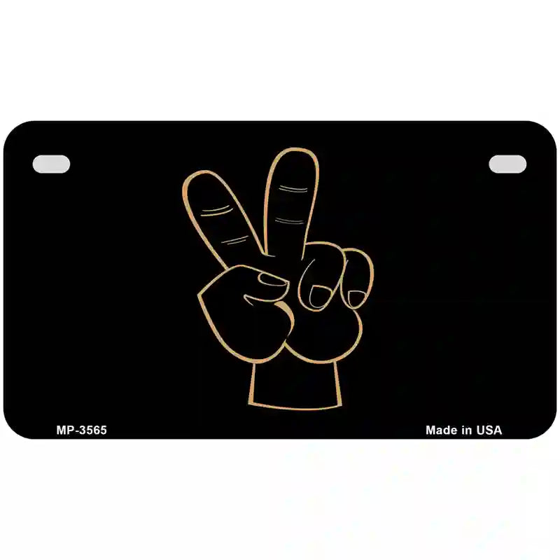 Peace Fingers Metal Novelty License Plate 7" x 4" (MP)