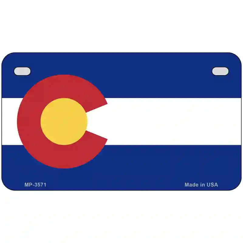 Colorado State Flag Metal Novelty License Plate 7" x 4" (MP)