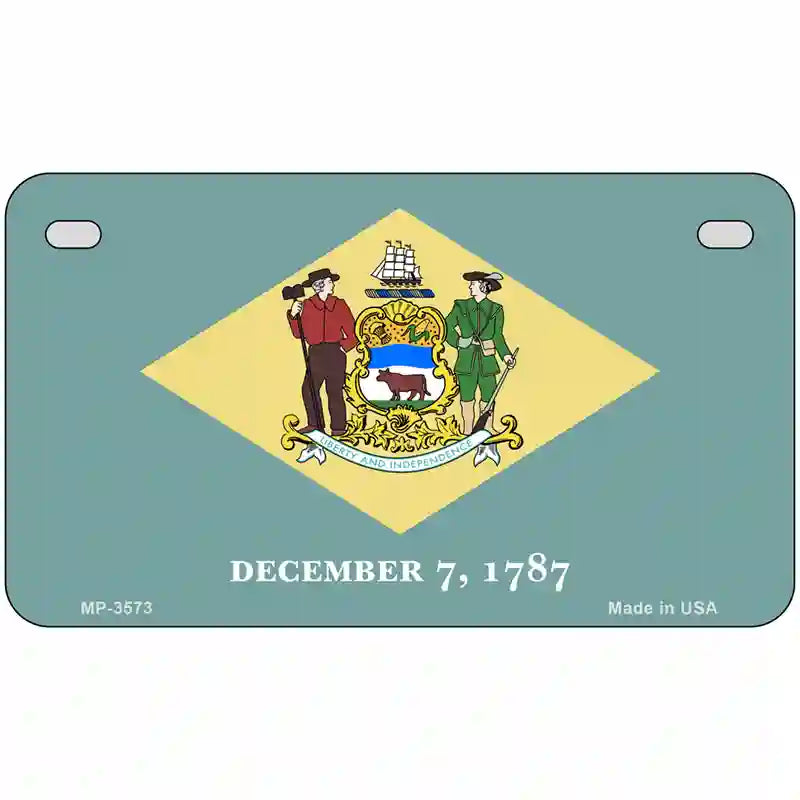 Delaware State Flag Metal Novelty License Plate 7" x 4" (MP)