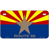 Route 66 Arizona Flag Metal License Plate 7" x 4" (MP)