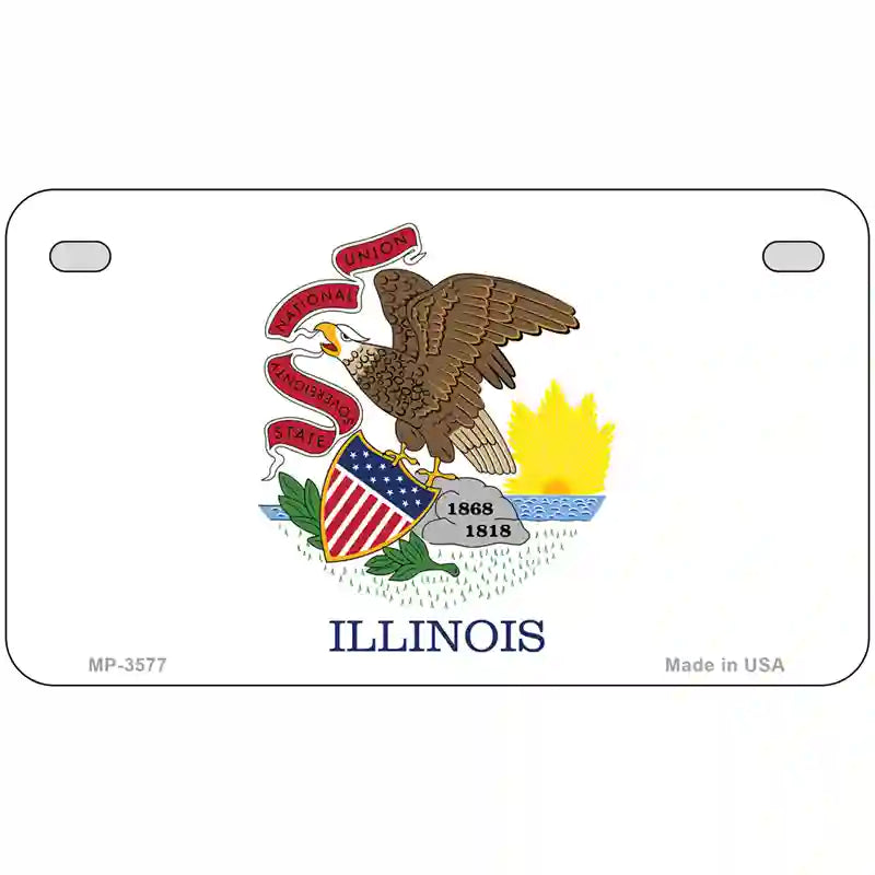 Illinois State Flag Metal Novelty License Plate 7" x 4" (MP)