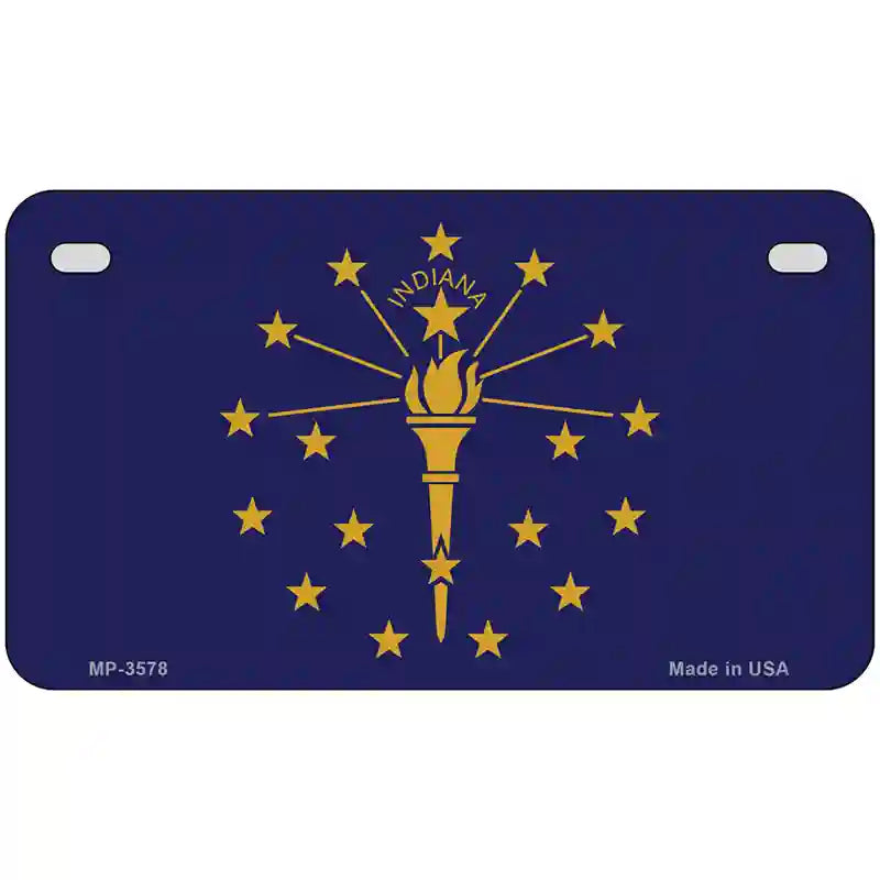 Indiana State Flag Metal Novelty License Plate 7" x 4" (MP)