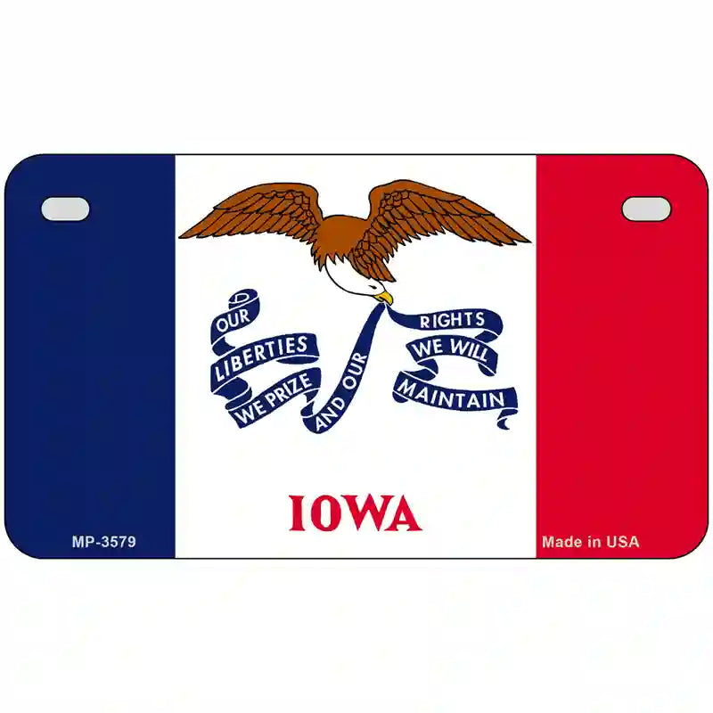 Iowa State Flag Metal Novelty License Plate 7" x 4" (MP)