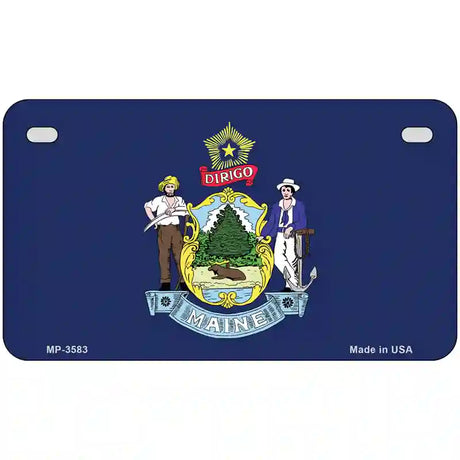 Maine State Flag Metal Novelty License Plate 7" x 4" (MP)