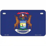 Michigan State Flag Metal Novelty License Plate 7" x 4" (MP)