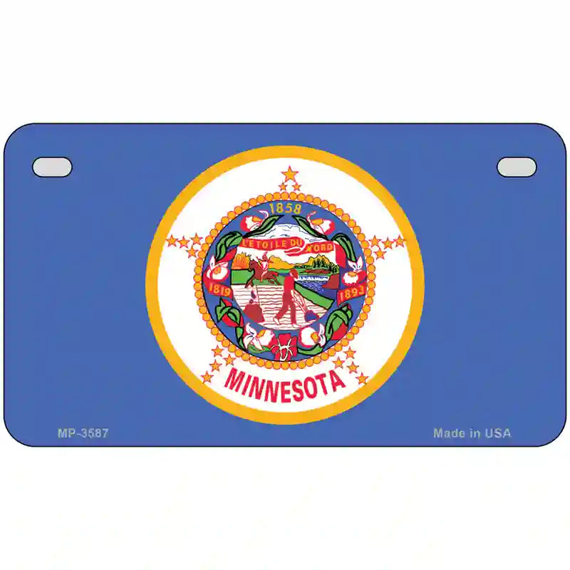 Minnesota State Flag Metal Novelty License Plate 7" x 4" (MP)