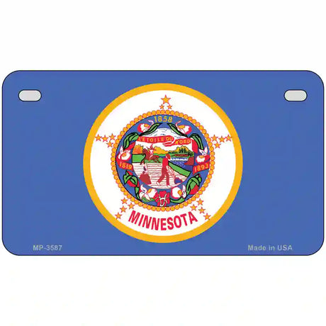 Minnesota State Flag Metal Novelty License Plate 7" x 4" (MP)