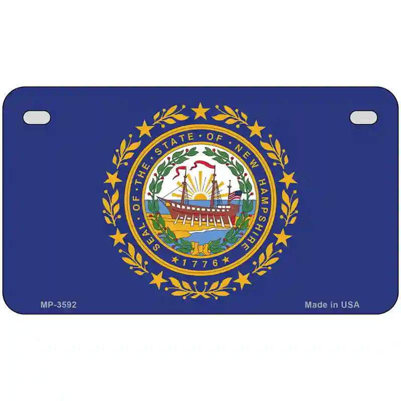 New Hampshire State Flag Metal Novelty License Plate 7" x 4" (MP)