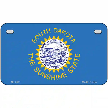 South Dakota State Flag Metal Novelty License Plate 7" x 4" (MP)