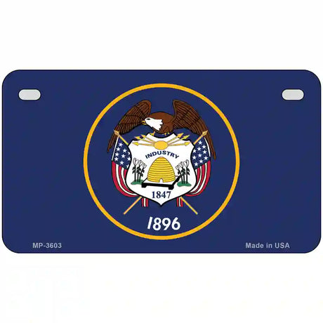 Utah State Flag Metal Novelty License Plate 7" x 4" (MP)