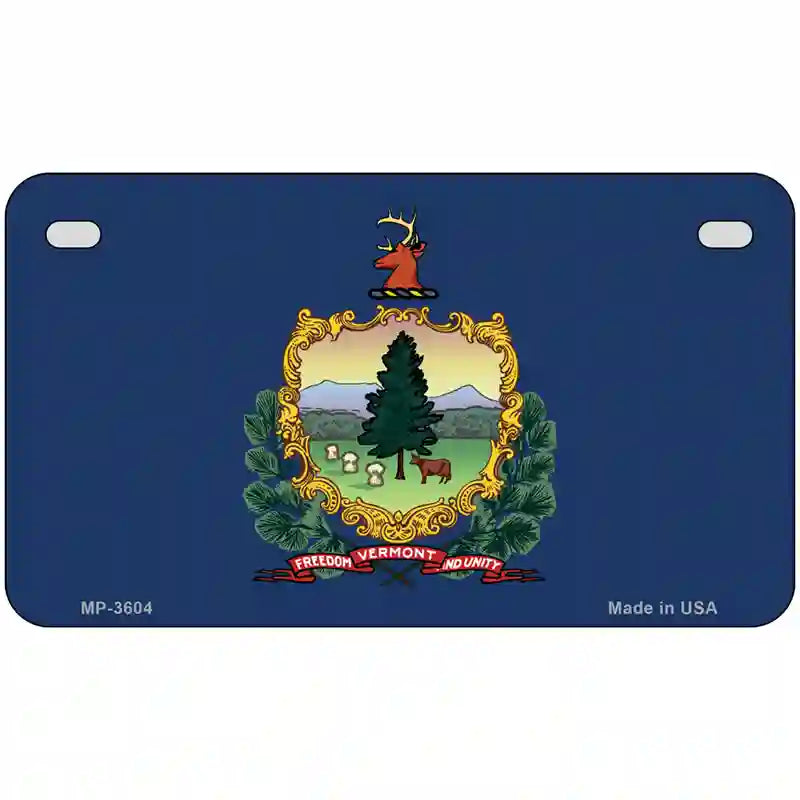 Vermont State Flag Metal Novelty License Plate 7" x 4" (MP)